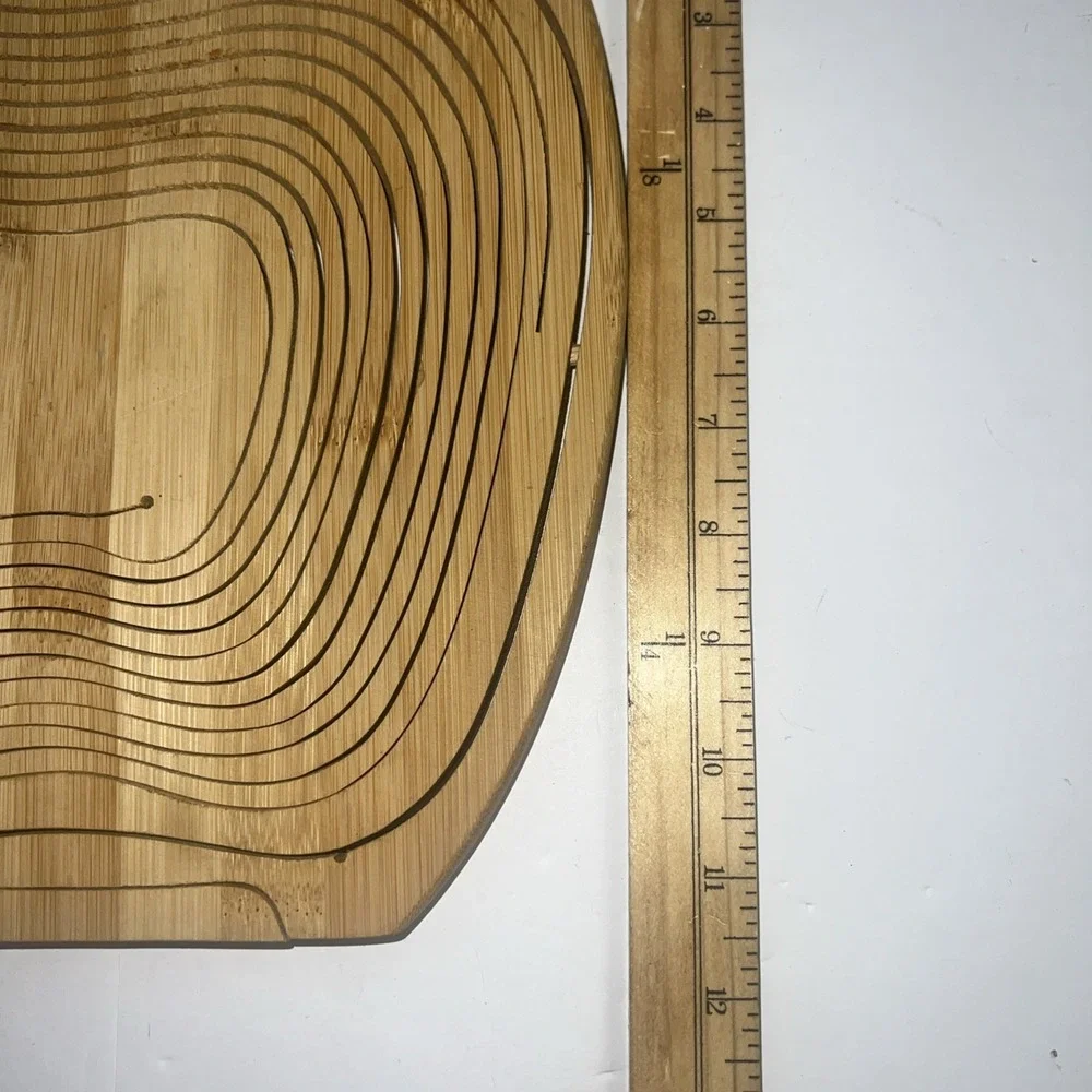 Apple Shaped Collapsible Wooden Fruit‎ Bowl Basket Trivet